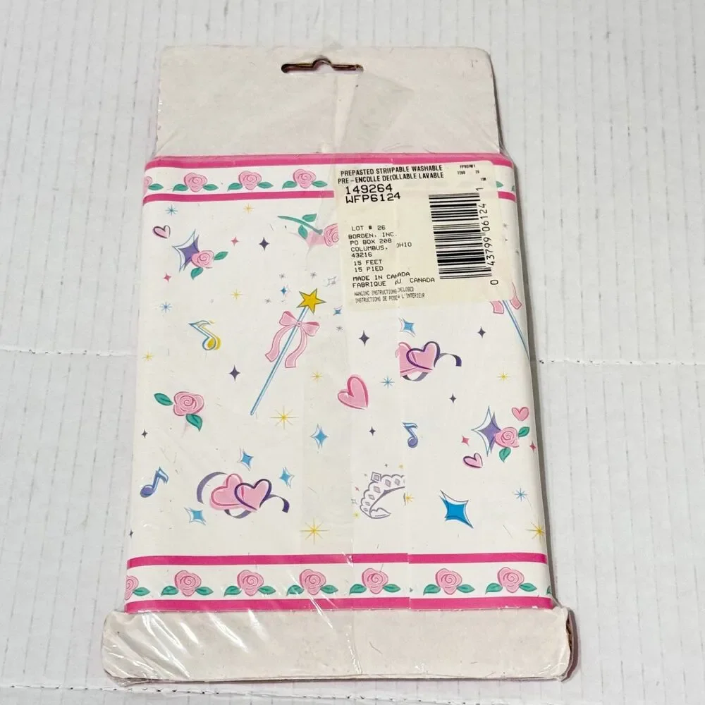 Vtg Barbie Prepasted Decorative Border 5 yd x 6.83
